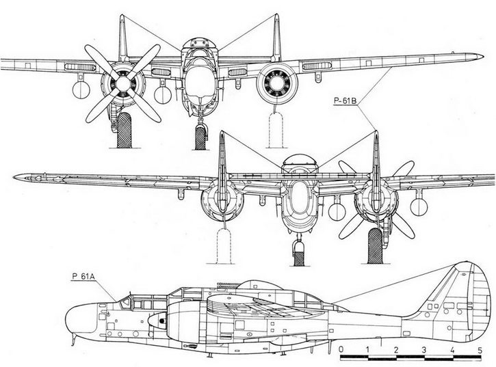 Nortrop P-61 BLack Widow. Тяжелый ночной истребитель США