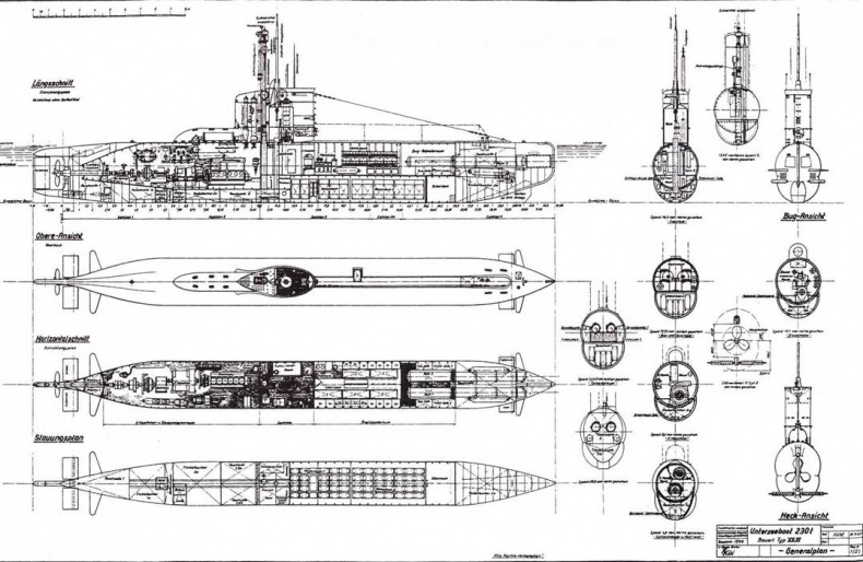 Германские субмарины Тип XXIII крупным планом