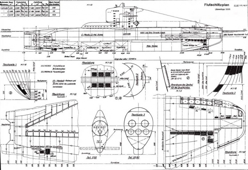 Германские субмарины Тип XXIII крупным планом