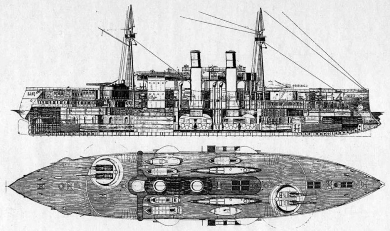 Броненосцы Соединенных Штатов Америки &quot;Мэн&quot;, &quot;Техас&quot;, &quot;Индиана&quot;, &quot;Массачусетс&quot;, &quot;Орегон&quot; и &quot;Айова&quot;