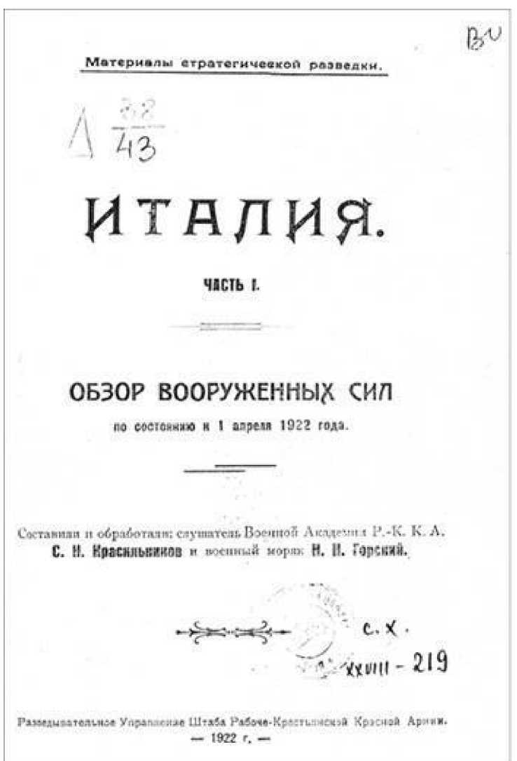 Советская военная разведка 1917—1934 гг.